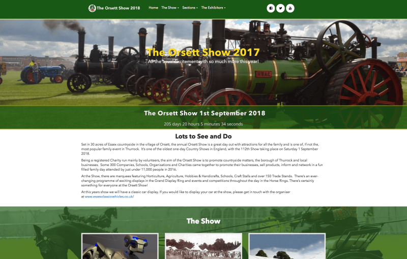 Orsett Show - Event website - WordPress development